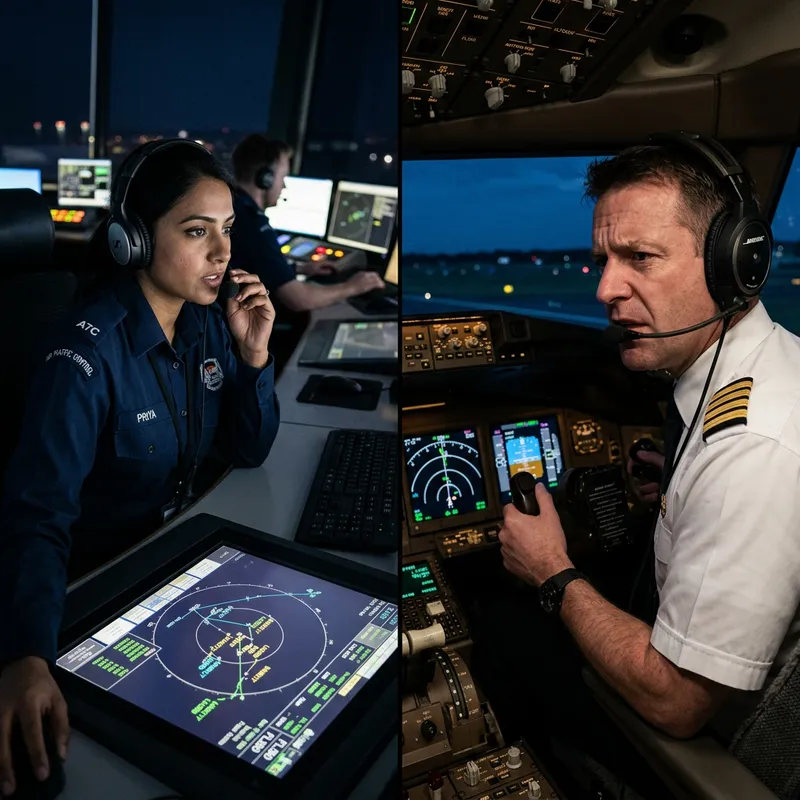Female Air Traffic Controller in Intense Discussion with Pilot | Aviation Scene