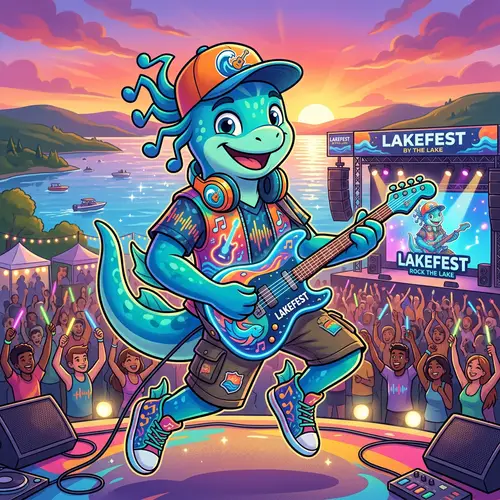 Lake Festival Mascot Design for Music Events