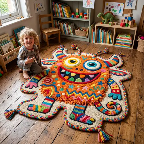 Handmade Carpet: Adorably Ridiculous Monster Shape