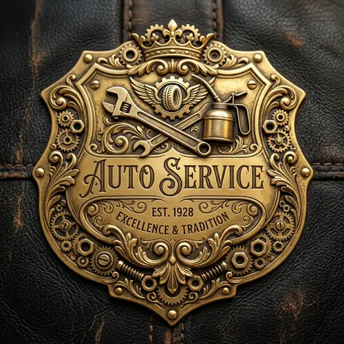 Luxurious Auto Service Label with Vintage Appeal