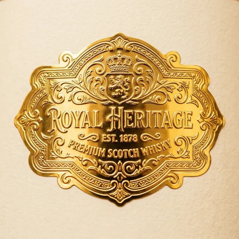 Intricate Designs on Golden Label