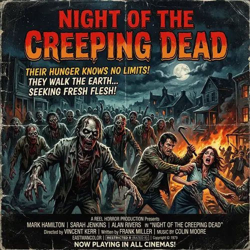 1970s Zombie Horror Movie Poster Art