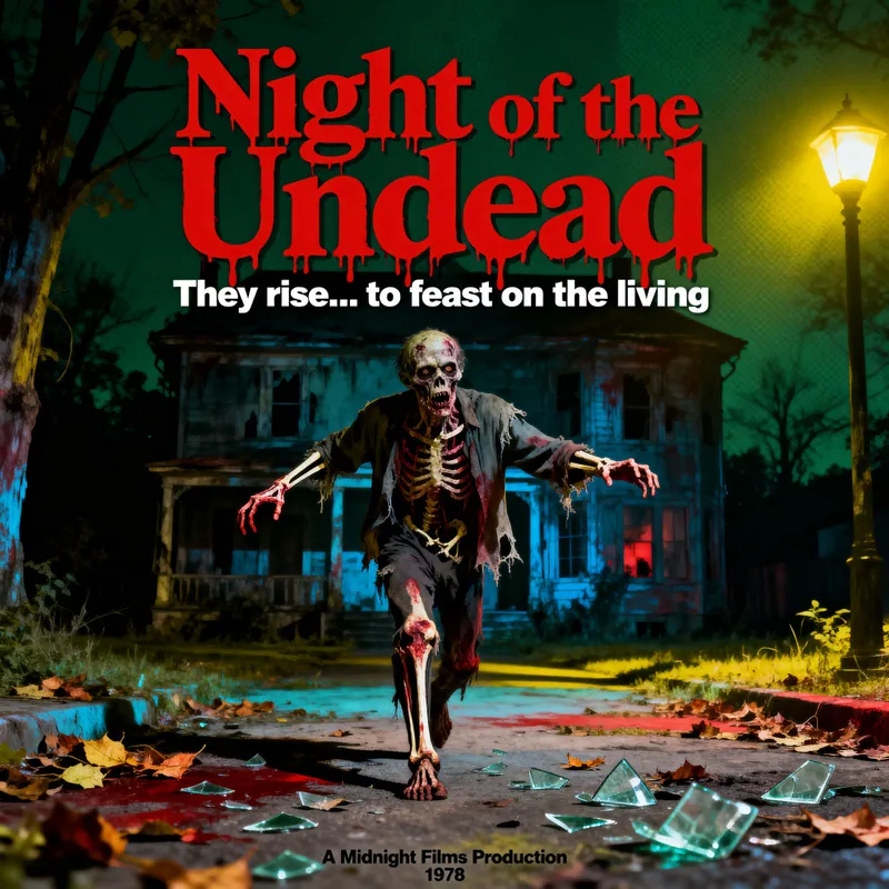 1970s Zombie Horror Movie Poster Art