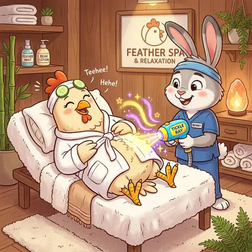 Humorous Chicken Spa: Laser Hair Removal