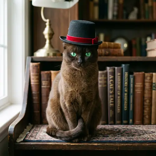 Charming Cat in a Classic Top Hat