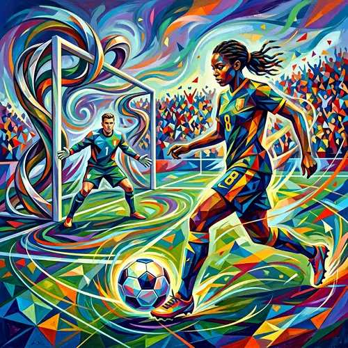 Abstract Soccer Players Artwork
