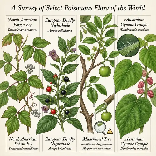 Poisonous Plants: Realistic Depiction of Toxic Botanical Species