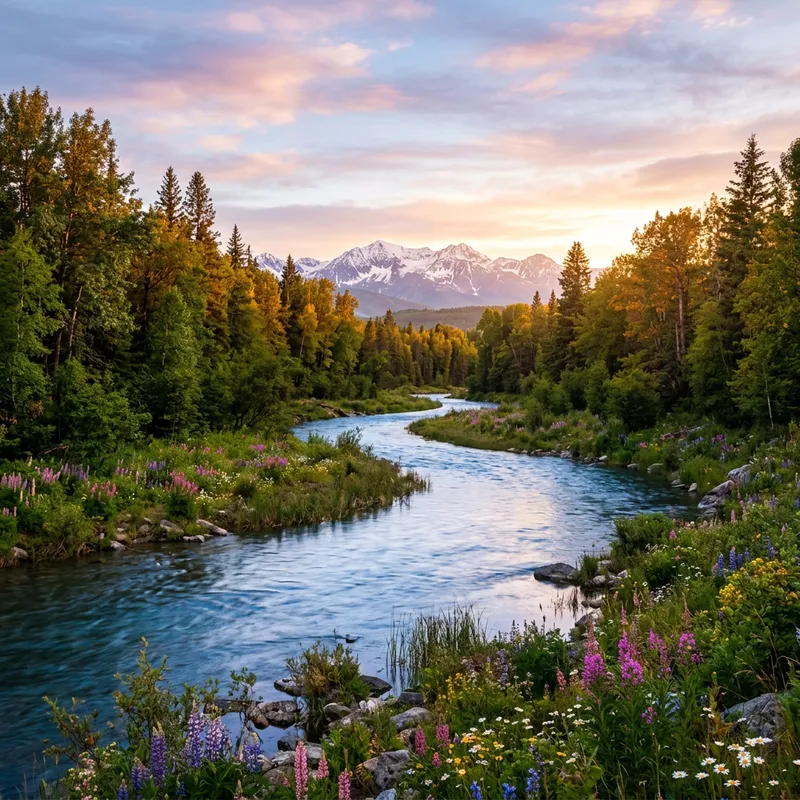 Tranquil River Landscape: A Scenic Nature Escape