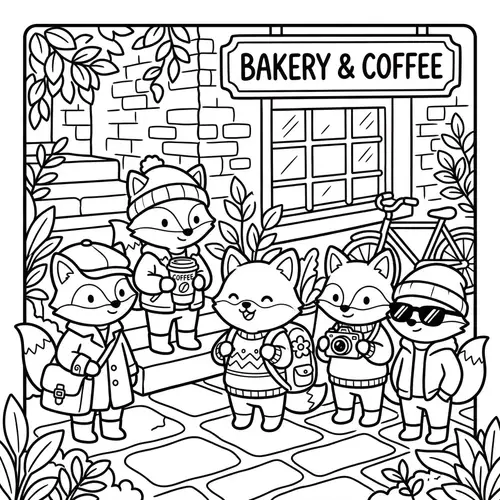 Coloring Drawing in Bobbie Goods Style