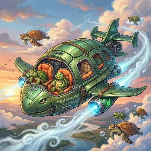 Unique Flying Vehicle for Turtles with Custom Compartments
