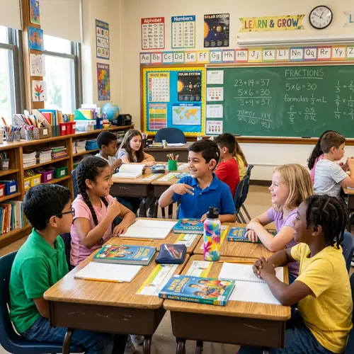 Diverse Elementary School Classroom Learning Environment
