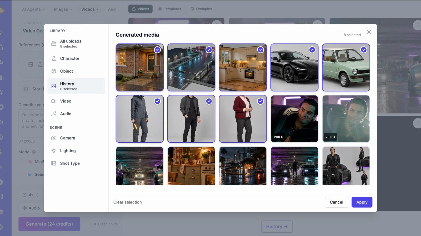 Adding eight reference images to Seedance 2.5 Reference in the AI video generator