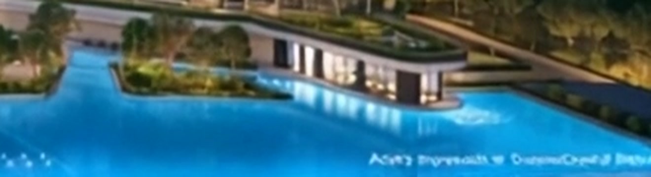 Close-up of garbled AI-generated text in a property video, showing why on-screen text should be added in editing