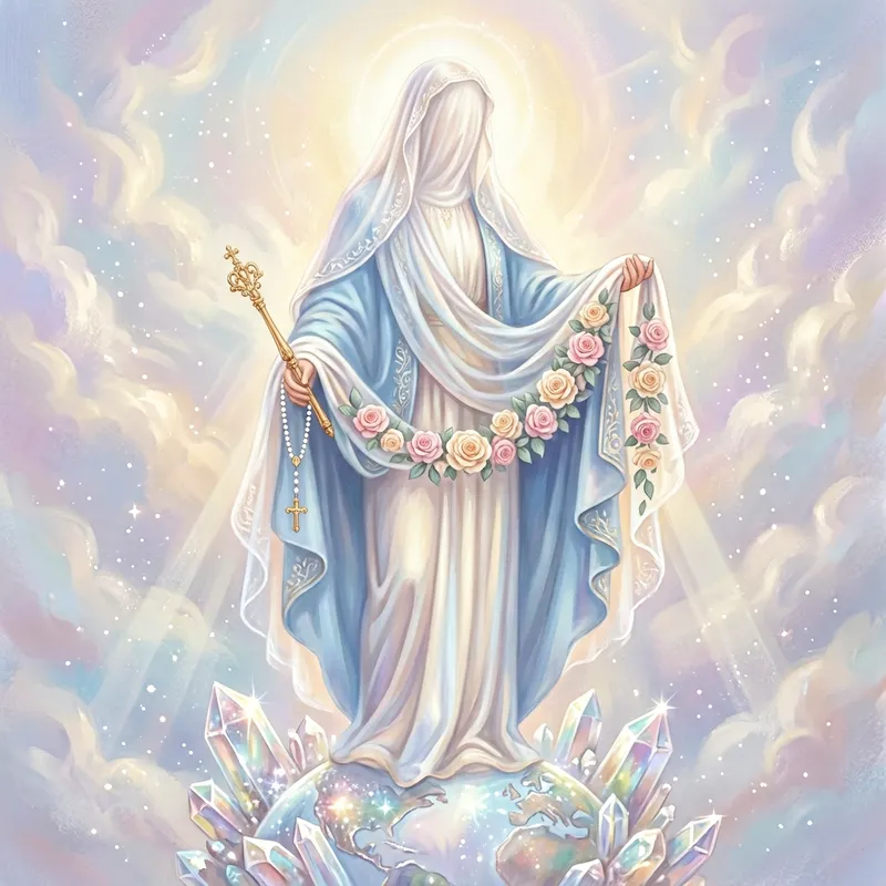 Divine Mother Mary: Ethereal Digital Artwork