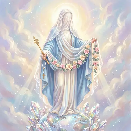 Divine Mother Mary: Ethereal Digital Artwork
