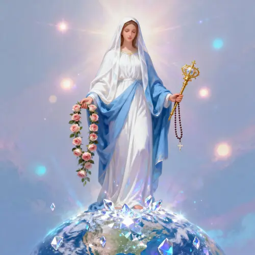 Divine Mother Mary: Ethereal Digital Artwork