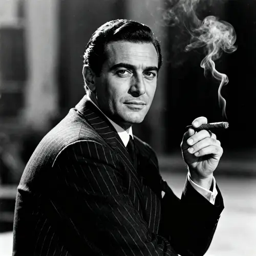 Stylish Noir Portrait of a Classic Gangster