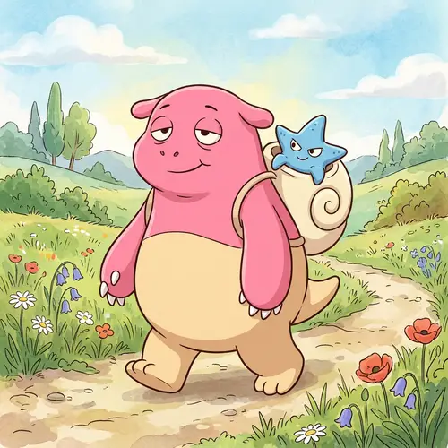 Cartoonish Pink & Beige Creature | Unique Character Art