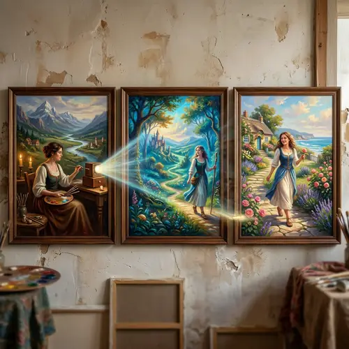 Oil Painting Triptych: Colombian Culture & Nature