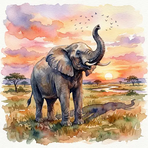 Elephant Watercolor Painting | Majestic Wildlife Artwork
