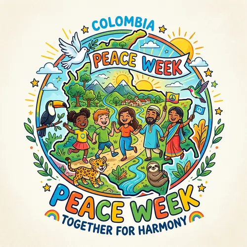 Vibrant Logo for Peace Week in Colombia