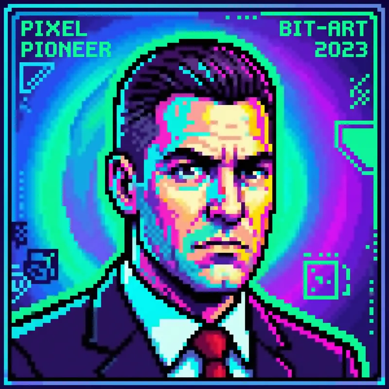 Influential Man Pixel Art in Crypto Punk NFT Style