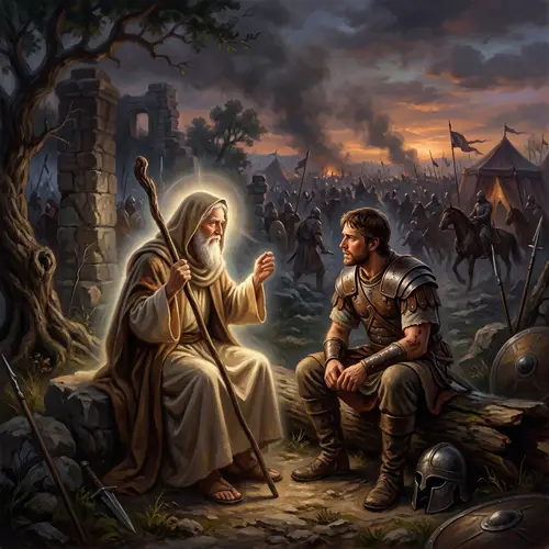 Divine Moment: Lord Krishna Imparts Wisdom to Arjuna at Kurukshetra