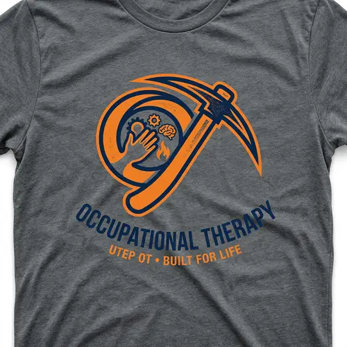 Cool UTEP T-Shirt Logo with Pick Axe & Therapy Symbols