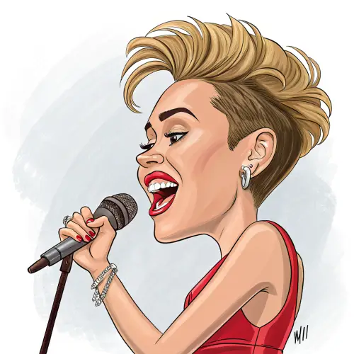 Quirky Caricature of a Popular Female Singer