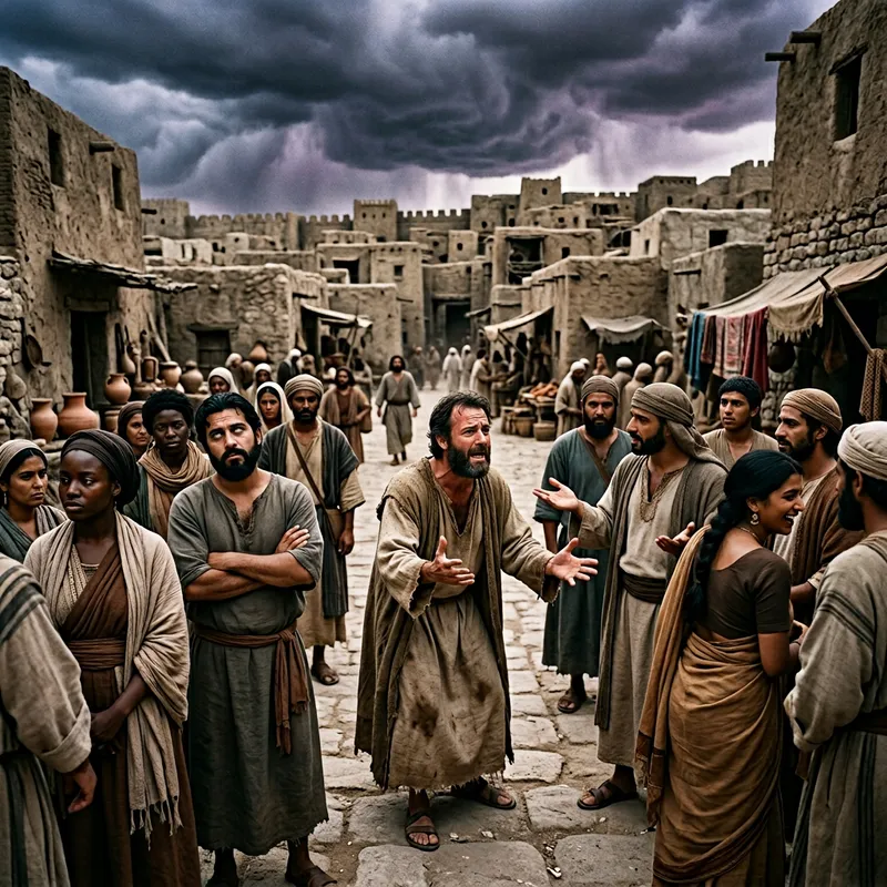 Lot's Plea for Repentance: Biblical Scene of Wicked Ways Lot's Plea for Repentance: Biblical Scene of Wicked Ways