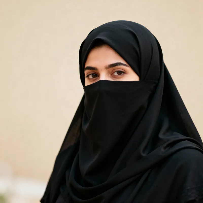 Woman in Black Niqab: Elegant Representation