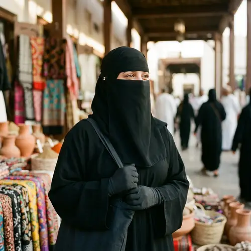 Woman in Black Niqab: Elegant Representation