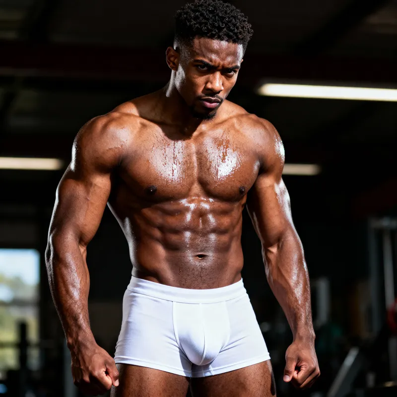 Muscular Man Exuding Strength and Confidence