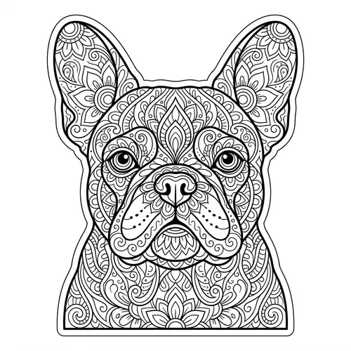 Mandala French Bulldog Coloring Images