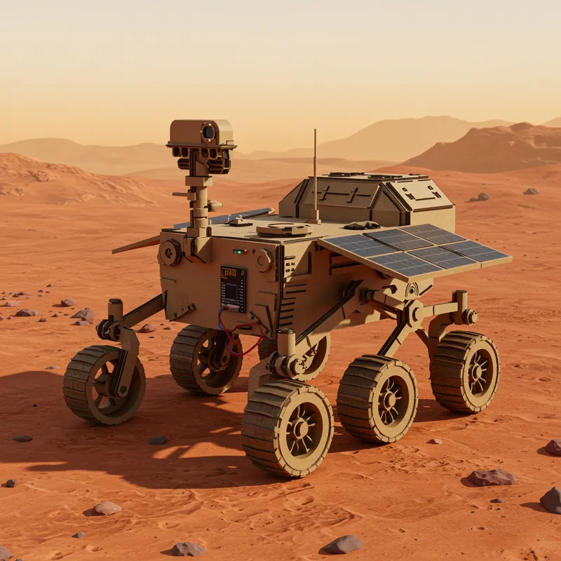 Impressive Cardboard Mars Rover with ESP32