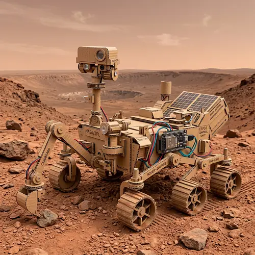 Impressive Cardboard Mars Rover with ESP32