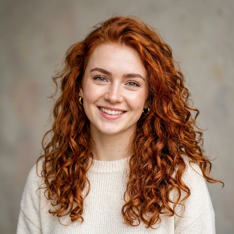 Vibrant Portrait of a Young Woman with Red Hair