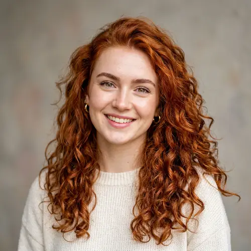 Vibrant Portrait of a Young Woman with Red Hair