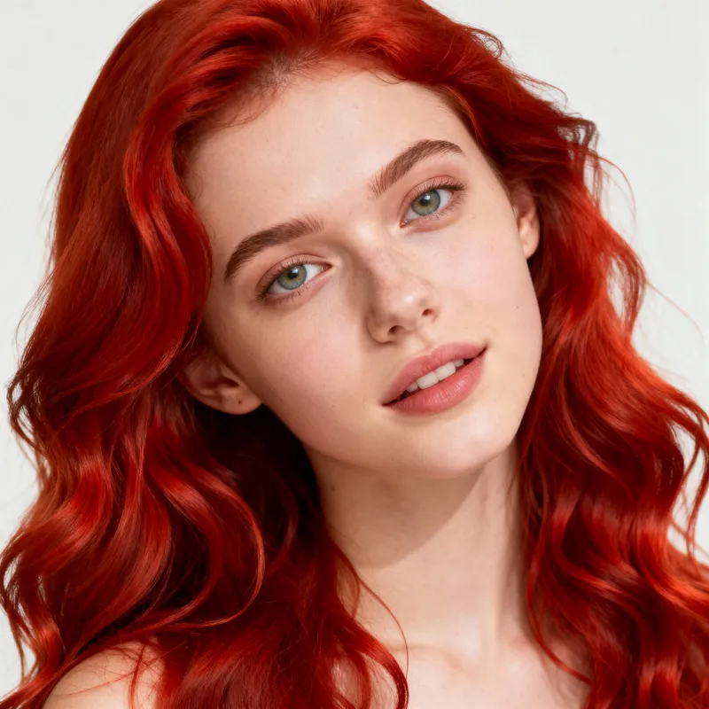 Vibrant Portrait of a Young Woman with Red Hair