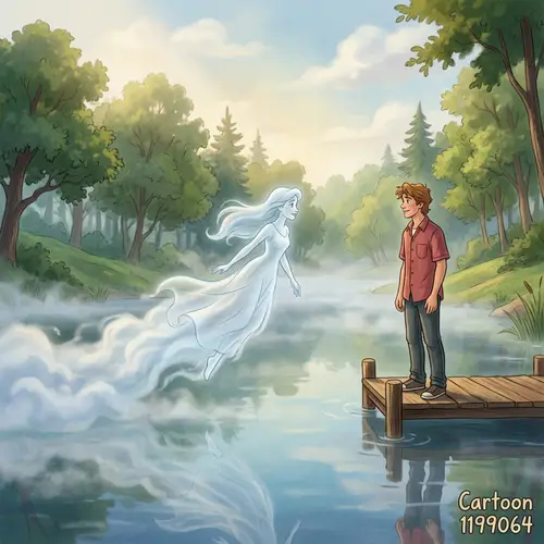 Romantic Lake Scene: Misty Love in Summer