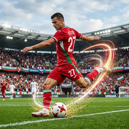 Male Soccer Player in Bulgarian Jersey - #27 Victor