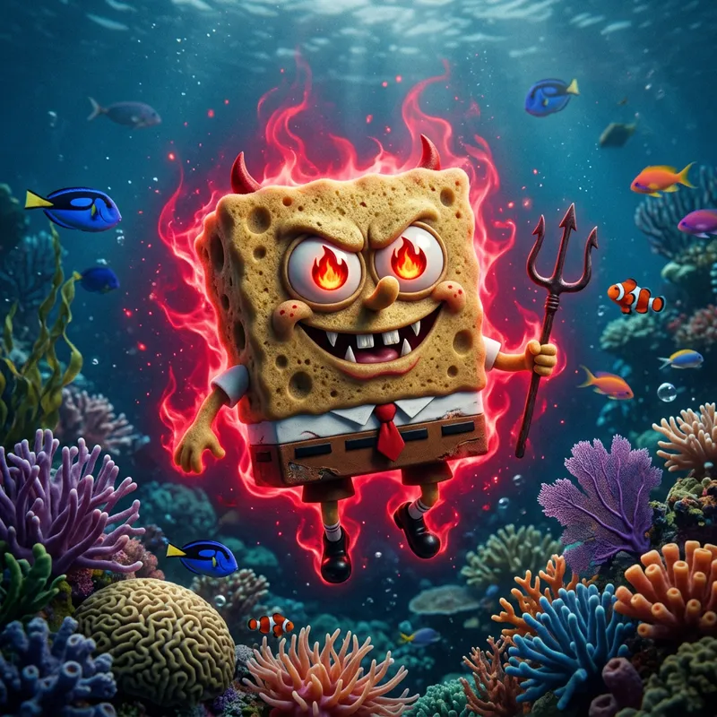 Demoniac SpongeBob - Sinister Sea Creature Demoniac SpongeBob - Sinister Sea Creature