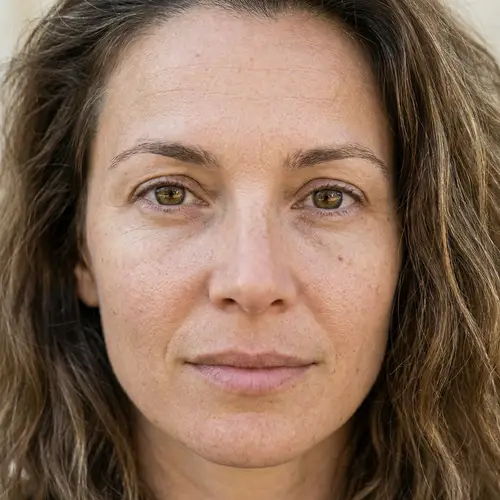 Realistic Portrait of a Beautiful Woman Without Makeup