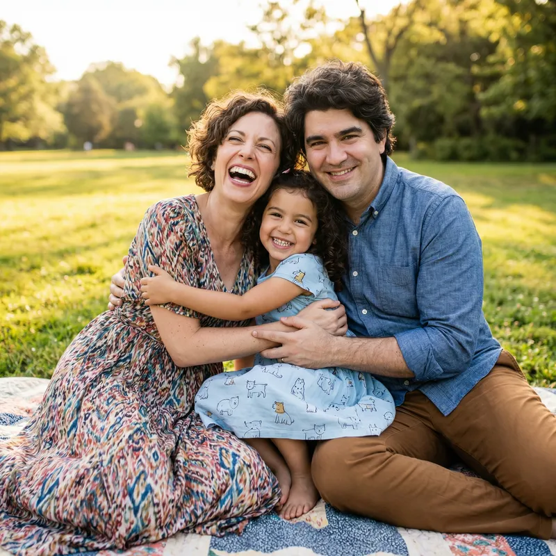 Joyful Family Moment: Smiles & Laughter