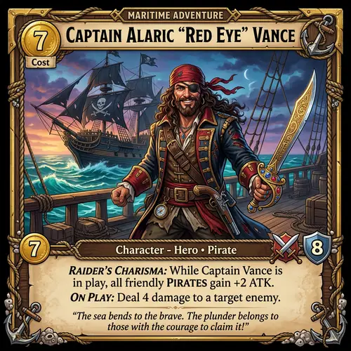 Maritime Adventure Trading Card Game | Pirate Captain Character Design