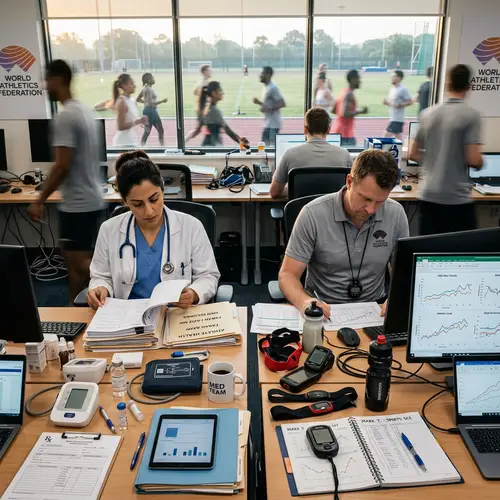 Diverse Sports Team Balancing Administration and Athletics Effortlessly