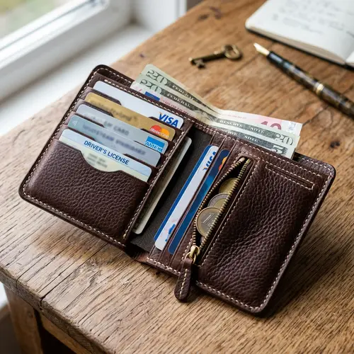 Handmade Leather Wallet | Unique Chocolate Brown Design
