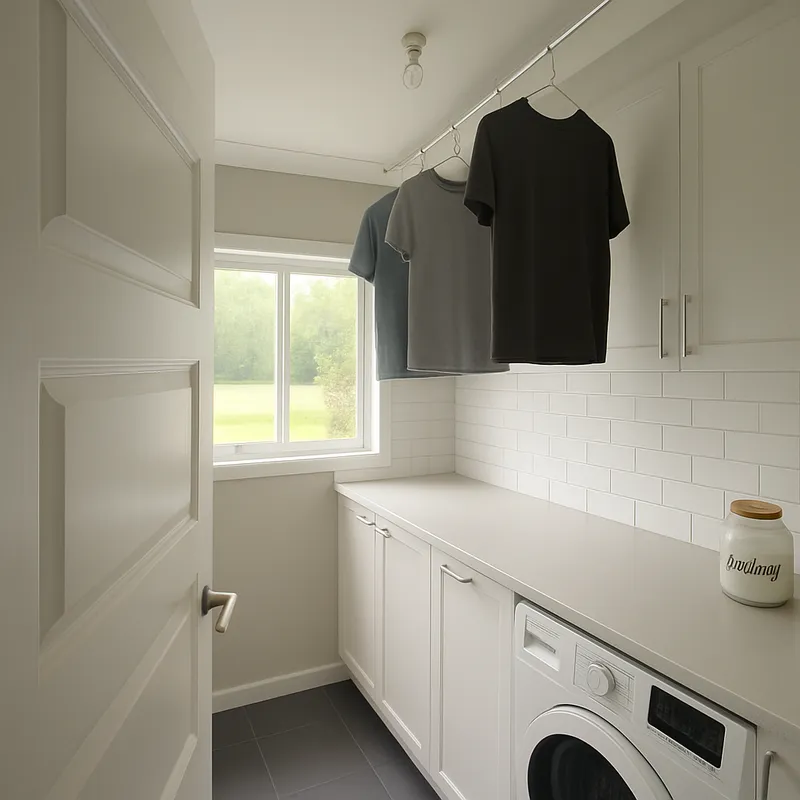 Ideal Laundry Room Design with Bench and Storage