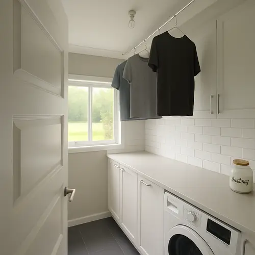 Ideal Laundry Room Design with Bench and Storage