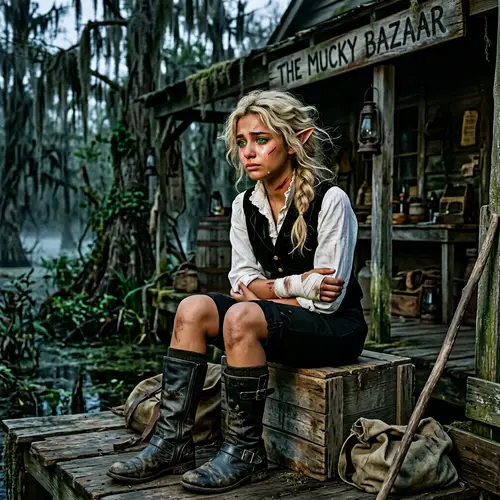 Middle-Eastern Elf Girl in Victorian Attire | Emotional Scene